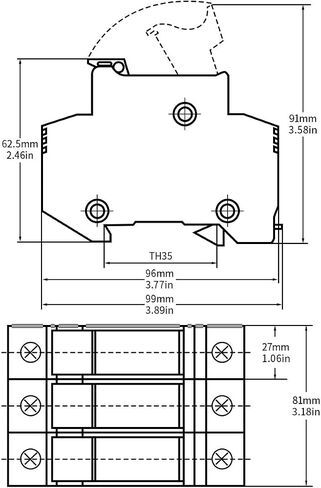 Baomain Cylindrical Fuse Holder RT18-63(X) 14mm X 51mm Fuse Base 3 Poles DIN Distribution Electrical Rail Mount With 20 PCS of RO16 Fuse(50 Amp) CE Listed in Saudi Arabia