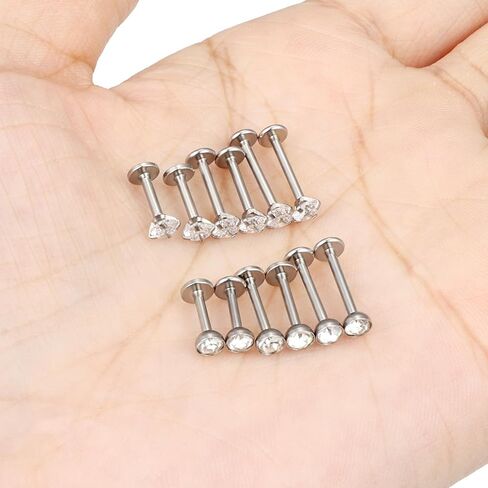 16G Lip Rings For Women Stainless Surgical Steel Labret Jewelry Monroe Lip Ring Medusa Piercing Jewelry Tragus Helix Cartilage Forward Earring Piercing Jewelry For Women 6MM 8MM 10MM 6 Pairs in Kuwait