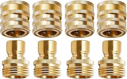 VIKKSAER 3/4 inch Garden Hose Quick Connect Water Hose Fittings, Thread Brass Water Hose Connectors (8PCS) in Kuwait