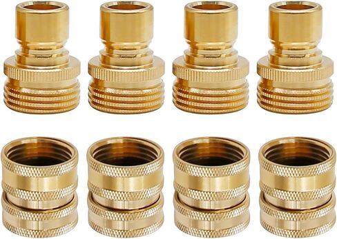 VIKKSAER 3/4 inch Garden Hose Quick Connect Water Hose Fittings, Thread Brass Water Hose Connectors (8PCS) in Kuwait