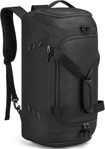 Travel Duffle Bag Backpack with Shoes Compartment & Wet Pocket for Men 40L Medium Sports Gym Duffel Bag with Back Straps 22 Inch Airplane Approval Weekender Overnight Bag for Women, Black in Saudi Arabia