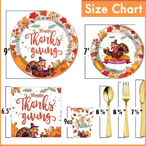Thanksgiving Paper Plate, Fall Party Supplies Tableware Set - 2 Pcs Tablecloth with 25 Set Turkey Pumpkin Maple Disposable Plates and Napkins Dinnerware Set for 25 Guest Autumn Harvest Table Decor in Saudi Arabia