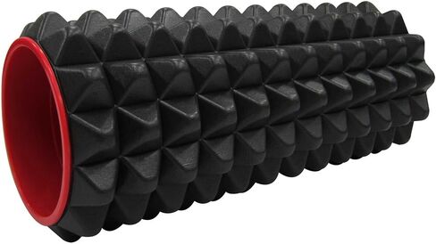 Acupoint Foam Roller - 12", High-Density EVA Foam Roller for Deep Tissue Massage, Back Pain, Yoga, and Physical Therapy - Black and Red in Saudi Arabia