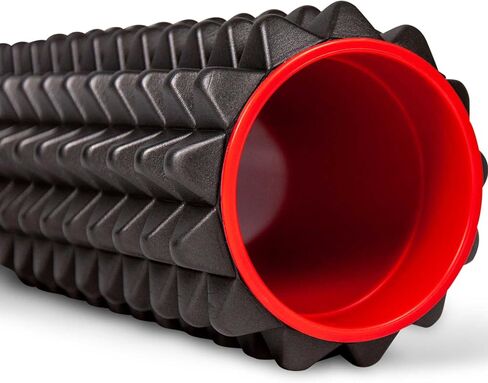 Acupoint Foam Roller - 12", High-Density EVA Foam Roller for Deep Tissue Massage, Back Pain, Yoga, and Physical Therapy - Black and Red in Saudi Arabia