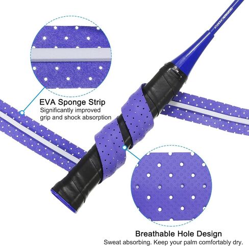 PATIKIL Tennis Racket Grip Tape Anti Slip PU Badminton Overgrip New Racquet Grip Absorbs Sweat Dots Tape with Raised Ridges for Baseball Pickleball Paddle in Kuwait