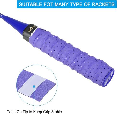 PATIKIL Tennis Racket Grip Tape Anti Slip PU Badminton Overgrip New Racquet Grip Absorbs Sweat Dots Tape with Raised Ridges for Baseball Pickleball Paddle in Kuwait
