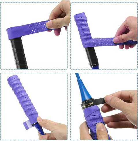 PATIKIL Tennis Racket Grip Tape Anti Slip PU Badminton Overgrip New Racquet Grip Absorbs Sweat Dots Tape with Raised Ridges for Baseball Pickleball Paddle in Kuwait
