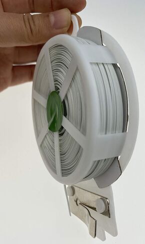 1 لفة ملف 50 متر 164 قدم حبل ختم معدني أبيض متعدد الوظائف، جهاز ربط قوي مع قاطع بلاستيك ملفوف، سلك ملفوف، سلسلة سلكية لمكتب البستنة المنزلية in Kuwait