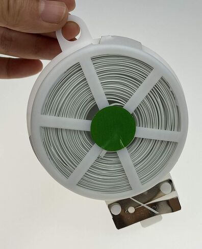 1 لفة ملف 50 متر 164 قدم حبل ختم معدني أبيض متعدد الوظائف، جهاز ربط قوي مع قاطع بلاستيك ملفوف، سلك ملفوف، سلسلة سلكية لمكتب البستنة المنزلية in Kuwait