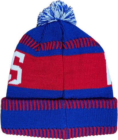 Outerstuff NHL Kids Youth 8-20 One Size Team Color Primary Logo Sports Tech Knit Cold Weather Hockey Pom Beanie Hat in Saudi Arabia