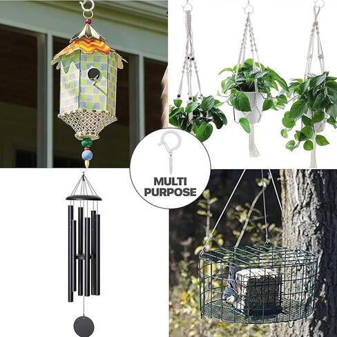 50 Christmas Light Hooks, String Lights Hooks, Heavy Duty, Safety Buckle Design, Easy to Release, Outdoor Screw Hooks, Screw in Hooks for Plants, Wing Nut Driver Included in Kuwait