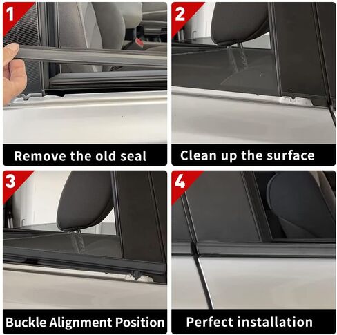 Newsmarts 4pcs Weatherstrip Window Moulding Trim Car Outside Window Seal Belt متوافق مع Honda CR-V 2007 2008 2009 2010 2011، كروم in Kuwait