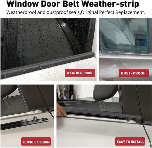 Newsmarts 4pcs Weatherstrip Window Moulding Trim Car Outside Window Seal Belt متوافق مع Honda CR-V 2007 2008 2009 2010 2011، كروم in Kuwait