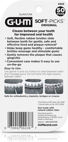 اللثة الناعمة اللقطات الأصلية، سهلة الاستخدام اللقطات الأسنان لتنظيف الأسنان وصحة اللثة، فرش بين الأسنان يمكن التخلص منها مع حقيبة حمل مريحة، يختار طبيب الأسنان الأسنان، 50ct in Kuwait