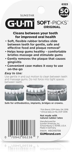 اللثة الناعمة اللقطات الأصلية، سهلة الاستخدام اللقطات الأسنان لتنظيف الأسنان وصحة اللثة، فرش بين الأسنان يمكن التخلص منها مع حقيبة حمل مريحة، يختار طبيب الأسنان الأسنان، 50ct in Kuwait