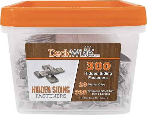 DeckWise Hidden Siding Fasteners for Hardwoods Includes All Stainless Steel; Fasteners, Starter Clips, 8x2 Screws and T15 Drive Bit (1050 Pack) in Kuwait