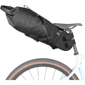 Rhinowalk Bike Saddle Bag Bicycle Saddle Pannier 14L Waterproof Storage Pouch Rear Rack Luggage Carrier Quick-Fit with Hardshell Frame & Interior (White)