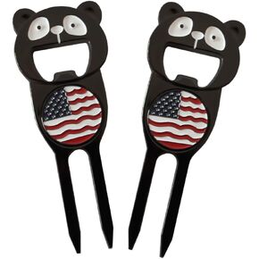 Divot Tool & Ball Marker 6- in-1 Golf Multitoo(Club Tee,Groove Cleaner,Bottle Opener,Putting Alignment,Designed),Great Gift for Men and Women