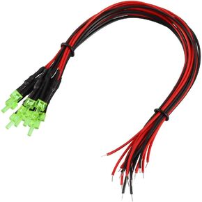 uxcell 20Pcs 2mm Pre Wired LED, Yellow-Green DC6-12V Diffused Lens, Light Emitting Diodes
