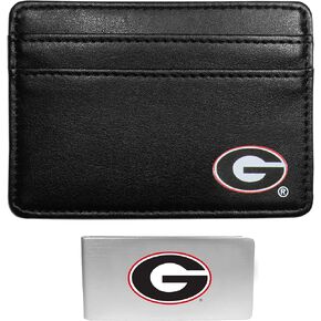 محفظة Siskiyou Sports NCAA Georgia Bulldogs Weekend Wallet ومشبك نقود، أسود، مقاس واحد