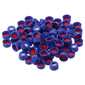 Screw Thread Blue Caps 100PCS Blue Easy to Use 9mm Autosample Vial Pre-Slit Cap High Quality Plastic 9-425 HPLC 1.5 mL, 1.8 mL, 2 mL 9-425 vials