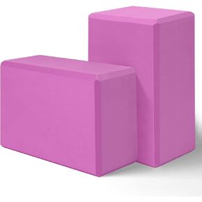 Yoga Block, Yoga Blocks 2 Pack, Sturdy Yoga Foam Blocks, High Density & Non Slip Dance Blocks for Stretching and Toning, Fitness Accessories for Stability & Balance