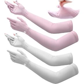 Yahenda 2 Pairs Driving Gloves Women UV Sun Protection Touchscreen Long Sleeve Gloves UPF 50+ Sun Gloves for Cycling Driving