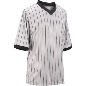 Smitty | BKS-204 | Gray with Black Pinstripes Referee Shirt | Elite Interlock Performance | Wrestling Basketball Official