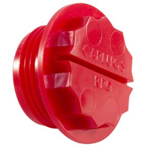 Caplugs 99192649 Plastic Threaded Plug for SAE Straight Threaded Ports. RPO-124, PE-HD, to Plug Thread Size 1-7/8-12", Red (Pack of 120)