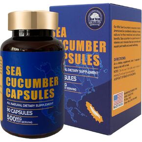 DOL Wild Caught Sea Cucumber Capsules Sea Cucumber Extract Supplement Super Natural Antioxidant, Immune Builder-90 Capsules (Three Bottles)