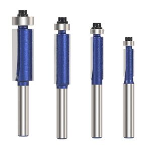 Double Flute Straight Router Bit Set 1/4 Inch Shank 4PCS, Woodworking Milling Cutter Tool for Groove, Dado, Hollow - 1/4", 5/16", 3/8", 1/2" Cutting Dia