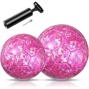 Deekin 2 Pcs Christian Charity Donation Supplies Kids Deflated Soccer Ball Bulk with Pump Size 2 Size 3 Operation Christmas Machine Stitched Ball