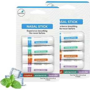 Nasal Stick Boost Energy Set,Nose Inhaler Stick, Nasal Stick Inhaler,Nasal Stick, Natural Mint Nasal Sticks for Breathing (Set of 8)