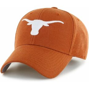 Officially Licensed Texas University Orange MVP Hat Classic Team Logo Adjustable Structured Embroidered Solid Cap