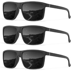 Polarized Sunglasses Men Women: Mens Sunglasses Sun Glasses for Driving Sports Fishing with UV Protection 3 Packs