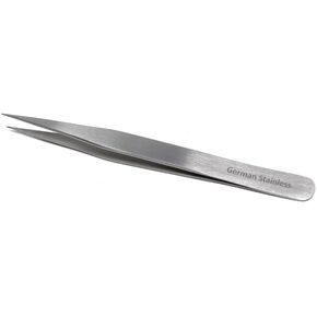 High Precision Surgical Lab Forceps Stainless Steel Fine Point Tweezers For Microscopic Tasks Multipurpose Tool Straight + Angled Tips Medical & Home Use (Tip Style #8A)