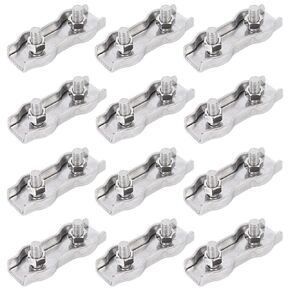 20PCS M2 Stainless Steel Simplex Cable Clamp Wire Rope Clip Single Bolt Cable Clamp for 1/16 Inch Diameter Wire Cable