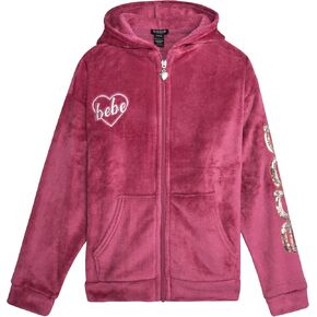 bebe Girls' Sweatshirt - Sherpa Fleece Pullover Hoodie (7-16)