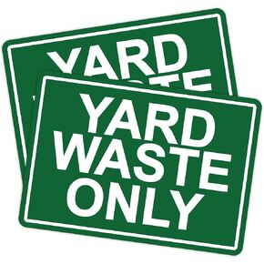2PCS Yard Waste Stickers for Trash Can, Self -Adhesive Weatherproof Vinyl Recycle Yard Waste Only Decal for Garden，Garbage Bin Outdoor & Indoor Use