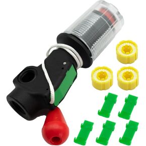 Portable Automatic Inflator Device for Inflatable Life Jacket with 3 Bobbins 5 Green Safety Clasps Suitable for CO2 Kit Cartridge Cylinder with 1/2 Inch Thread