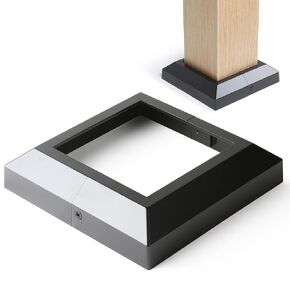 4 Pcs 6" (5.5" Post/8.5" Base) Aluminium Deck Post Base Covers for Gazebo, Trellises, Horse Barns, Deck Posts,6" Post Anchor Base Cover (Black)
