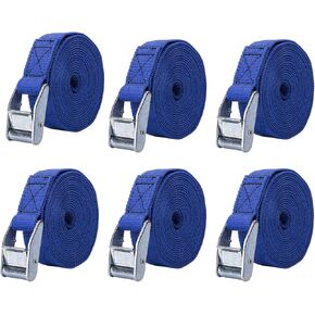 Lashing Straps 2 Ft x 1 Inch Tie Down Straps up to 600lbs, 6 Pack (1inch x 2ft, blue)