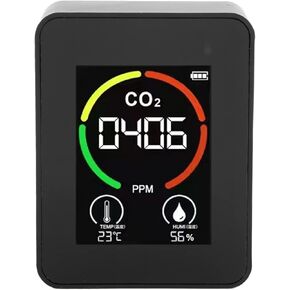 CO2 Detector, Air Monitor Easy Reading USB Charging High Accuracy for Hotel in Saudi Arabia