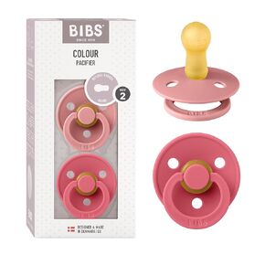 BIBS Colour Night Baby Pacifier 2-Pack | Made in Denmark | BPA Free Dummy Soother, Round Nipple. Natural Rubber Latex, Size 2 (6-18 Months), Vanilla Night/Dark Oak Night