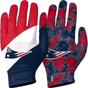 قفازات مطاطية قابلة لإعادة الاستخدام من FOCO New England Patriots NFL - للبالغين - قطعتان من ألوان الفريق، مقاس S/M