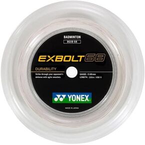 Yonex BG Exbolt 68 Badminton String Reel (White) - 200m