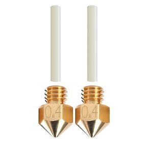 Qidi Tech i-Fast & X-CF Pro M6 Brass Nozzles (0.4mm) PTFE Tubes, 1.75mm Filament Qidi 3D Printer Extruder (2pcs)
