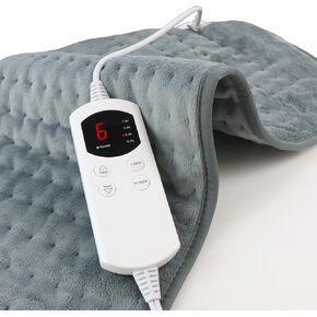 Heating Pad for Back Pain Relief Period Cramp, 6 Heat Settings & 4 Timer Auto Shut Off, Soft Electric Heating Pad for Neck Shoulders, Christmas Gifts for Father, Mother, Women, Men... (12''x24'')
