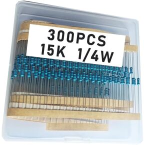 15k 1/4W, 15k 1/4W, 15k ohm, 15k 1/4W, 15kresistor, 15k ohm resistor, 15k ohm Metal resistor, 15k Metal Film resistors 1/4w(0.25w) 1% tolerance 0.01 MF Metal Film Fixed Resistor 300 pcs