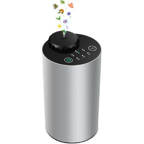 Waterless Essential Oil Diffuser Battery Operated Cordless Aromatherapy Diffuser with Timing & 3 Mist Levels car Diffuser，Silver Aluminum Alloy